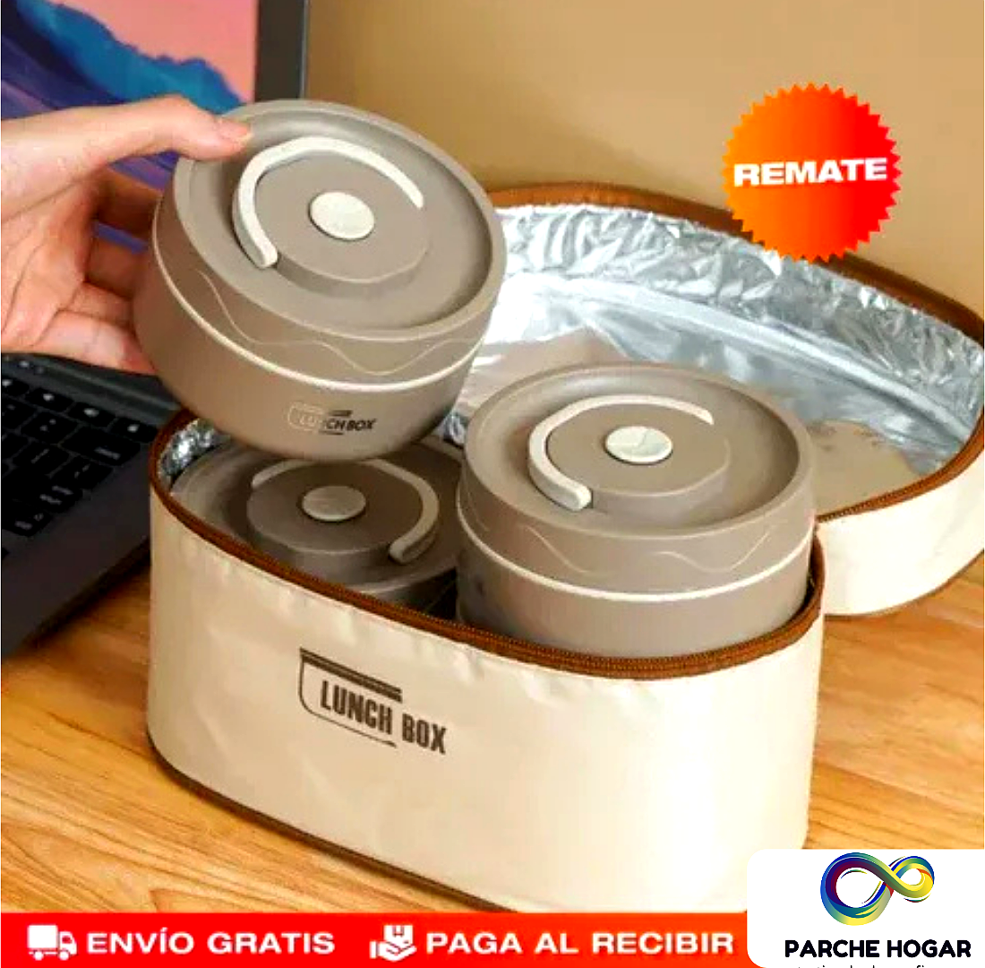 SET X4 PORTACOMIDAS Y LONCHERA TERMICA